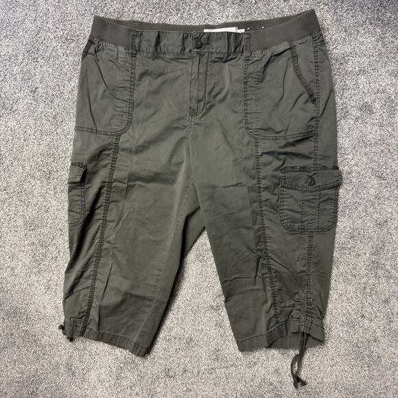 Sonoma Cargo Capri Pants Sz 16W Utility Skater Streetwear Military Y2K Techwear - Picture 1 of 14